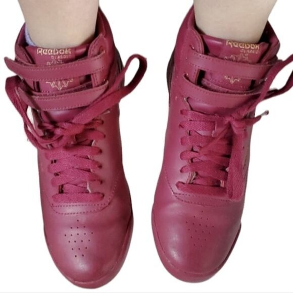 Reebok High Tops Freestyle Hi Grade School Vintage 80's Classic Women's WOMANS 5 - Picture 14 of 14